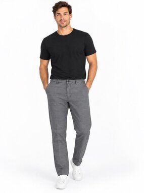 Ben Sherman Men's Plaid Stretch Pants 40W x 32L Gray